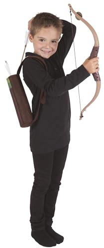 P'TIT Clown - 14046 - Set Accessoires Robin des Bois™ - Licence Officielle - Arc, 3 Flèches avec Ventouse, Carquois - Accessoire de Déguisement Enfant - Carnaval, Fêtes à Thèmes