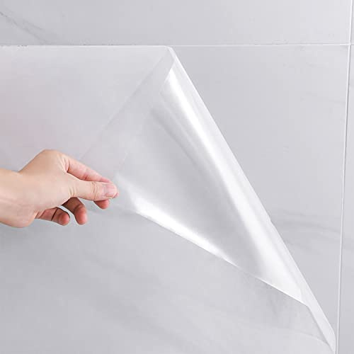 CHANMOL Clear Peel and Stick Wallpaper, Self-Adhesive Kitchen Backsplash Wall Tile Protector, Oil Proof Waterproof Contact Paper for Kitchen Cabinets, Whiteboard, Shelf Drawer Liner (15.7 x 78.8)
