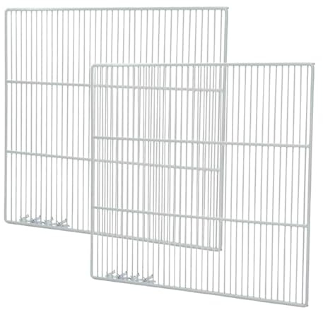 Set of 2 Commercial Freezer and Refrigerator Replacement Shelves (21 x 20.5) - Adjustable Utility Steel Wire Metal Shelf - Commercial Refrigerator Shelf, White