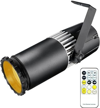 SENLAN 15 W doble blanco frío blanco cálido LED Pinspot luz con enfoque manual por controlador IR Faro para discoteca, KTV, fiesta, boda