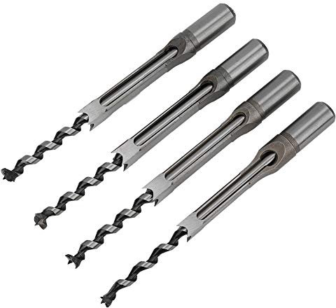 OVAQUIXI Juego de 4 Brocas Cuadradas para Carpintería, Rodamientos de Acero, 11-12,7mm, Herramientas de Perforación para Madera, Brocas para Cincel y Sierra Perforadora