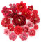 MWOOT 17 Pcs Artificial Flower Heads, Faux Flowers for Crafts, Fake Rose Water Lily Peony Chrysanthemum Flowers Heads for DIY Wreath Cake Wedding Bouquet Party Home Garden Decoration(Red)