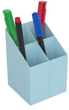 ICO Organizer da scrivania quadrato, in plastica, portapenne, 4 scomparti, per ufficio, 1 pezzo.