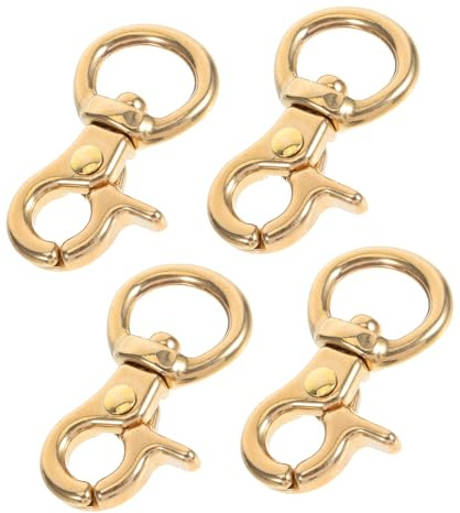 Sewroro 4 Piezas Mosquetones Giratorios de Latón para Llaveros Pinzas de Langosta Japonesas con Muelle Resistente para Bolsos y Manualidades
