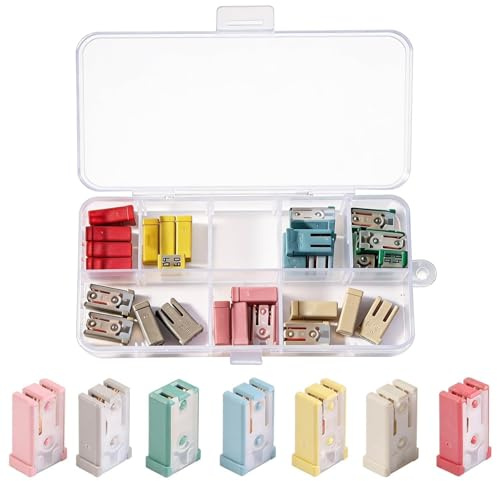 shengbowi MCASE - Set di 28 fusibili per auto, 15A 20A 25A 30A 40A 50A 60A