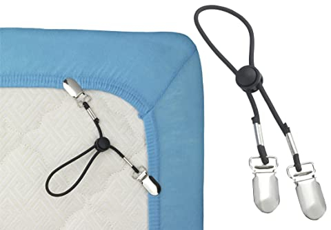 Maximex Betttuchspanner 4er Set - 4er Set, Bettlaken-Spanner, Gummi, 18 x 1.2 x 3 cm, Schwarz