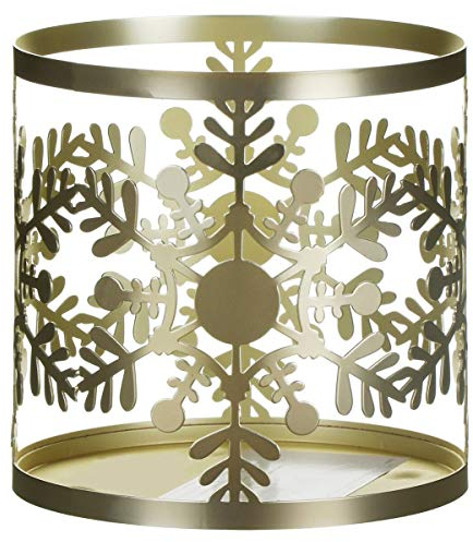 Yankee Candle (YANK6 Snowflake Frost Kerzenhalter, Metall, Gold, 11cm