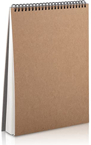 Sibontier Sketchbook A4 Sketch Pad Hardback Sketch Book for Artists Kids Teens Adults Spiral Bound Drawing Pad 160gsm Drawing Book 60 Pages/ 30 Sheets Drawing Paper