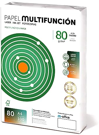 Folios A4, 80 g, 100 Blatt, Mehrzweckpapier für Drucker, Laserdrucker und Injektionsdrucker, Kopierer, Fax, für Büro, Schulbedarf, Blattpaket, m-office (100 Blatt, 80 g)