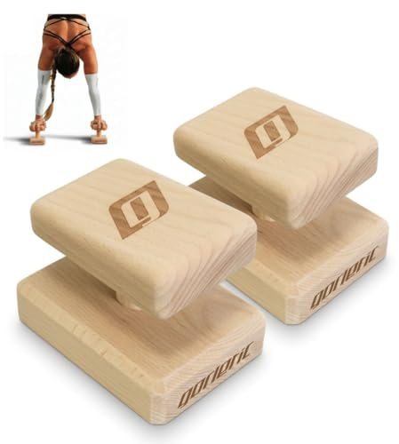 Blocs en bois pour callisthénie - Idéal pour les flexions, l'équilibre et la callisthénie à la maison, bois naturel, prise ergonomique, parfaits pour l'entraînement sportif à la maison (canes basiques