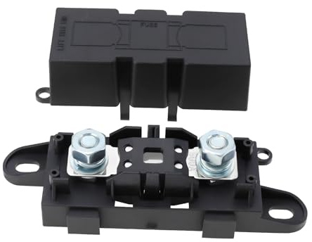 VGOL 1 juego de portafusibles MEGA para coche con fusible de plástico ABS de 500 A, soporte de fusibles de alta corriente para coches, camiones, vehículos de construcción, autobuses, caravanas o