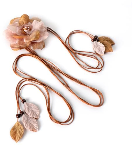 LumiSyne Cintura Intrecciata Donna Cintura In Corda Cintura In Vita Sottile Decorazione Floreale Ciondolo Di Foglie Annodato Cintura a Catena Corda Cintura Per Abito Spiaggia Vacanza Matrimonio Festa