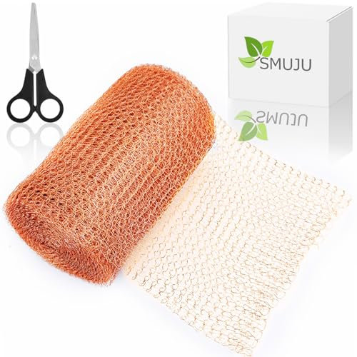 Filet Anti Limaces et Escargots, 12.7cm x 6m Ruban Cuivre Anti Limace, 100% Fil de cuivre, pour Protection du Jardin, empêchant Les Rats, Les escargots et Autres parasites (6 mètres, avec ciseaux)