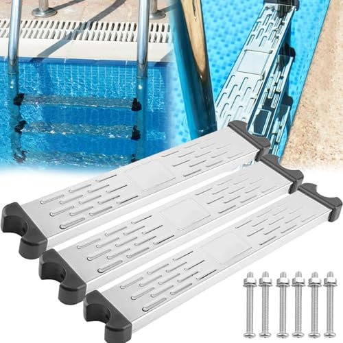 Peldaños para Escalera Piscina, 3 Piezas Peldaño Piscina Antideslizante Escalera Repuesto Acero Inoxidable General Escalera Piscina Accesorios Antideslizantes Piezas Escalera Piscina Pedal Escalera