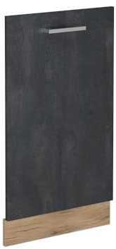 Vicco Geschirrspülblende R-Line, Schwarz Beton, 45 cm ohne Arbeitsplatte, zur freien Kombination innerhalb modularer Küchensysteme