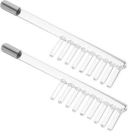 DEARMAMY Accessoires pour Appareil Haute Fréquence 2 Pièces Électrodes de Rechange Confortables et Résistantes Visage en Verre pour Portable