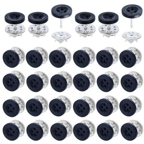 NBEADS 40 Pcs Bouton de Chemise à 4 Trous Sans Couture, 12.5x11.5mm Boutons de Broche de Chemise Boutons de Chemise Invisibles pour Vêtements Chemises Chemisiers Robes Pulls Châles, Noir