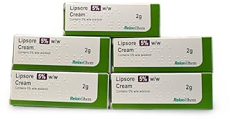Lipsore Cold Sore 5% w/w Cream 2g x 5 boxes RelonChem