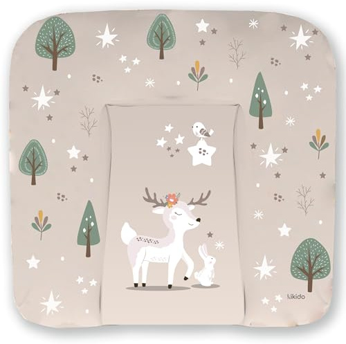 Kikido Materassino Fasciatoio 70x75 - Animali del Bosco - Cuscino Fasciatoio Lavabile Cambio Pannolino - Materasso Fasciatoio Neonato per Cassettiera 75x70 - Universale e Impermeabile
