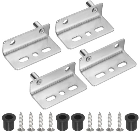 QUARKZMAN 2Set Drehgelenk 40 x 18 mm Schweres Eisen Verdeckter Scharnierschaft Für Möbelschränke Holztüren Silber
