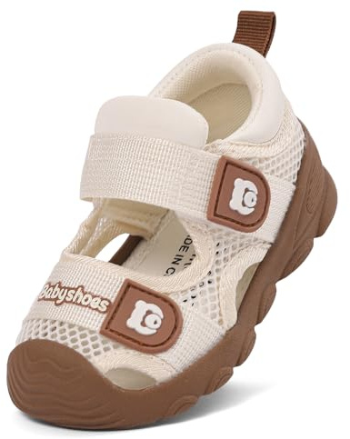 MASOCIO Zapatos Bebe Niño Niña Verano Sandalias Primeros Pasos Bebé Respetuoso Zapatillas Respetuosas Calzado Antideslizante Talla 25 Beige