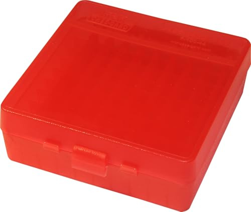 MTM 100 Round Flip-Top Ammo Box 41/44 Cal (Clear Red)