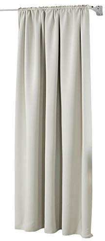 WOLTU Thermovorhang, Verdunklungsvorhang für Wohnzimmer Schlafzimmer, Blickdicht, mit Kräuselband für Schiene, 250g/m² Schwere Wärmeisolierende, 135 x 245 cm, Beige