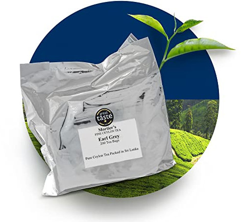 Mortier’s Earl Grey Tea Bags, Premium Black Tea with Bergamot Oil, Pure and Unblended Ceylon Tea, Handpicked and Traditionally Made in Sri Lanka, 400 Grams, 200 Earl Grey Tea Bags, Mortier’s Tea