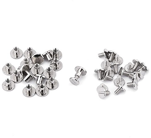 Hilitand 20 Stück Muttern für Nägel, Nieten, Messinggewinde, Flachkopf, Leder, Handwerk, Gurt, Griff, Tasche, Zubehör (6,5 mm)