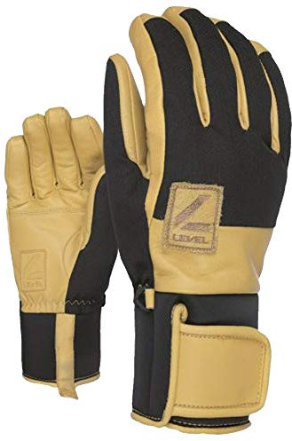 Level Rover - Skihandschuhe Herren Leder, mit Klettverschluss, Winterhandschuhe Herren Wasserdicht für Extreme Kälte, Atmungsaktiv Thermohandschuhe, Schneebekleidung Herren - 1 Paar