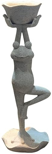 UZOURI Meditierende Yoga-Frosch-Statue, Zen-Tier-Yoga-Figur aus Harz, Yoga-Frosch-Blumentopf-Skulptur, Klassische Yoga-Pose, Innen- und Außen-Gartenskulptur für Terrasse, Hof oder Rasen(Color:C)