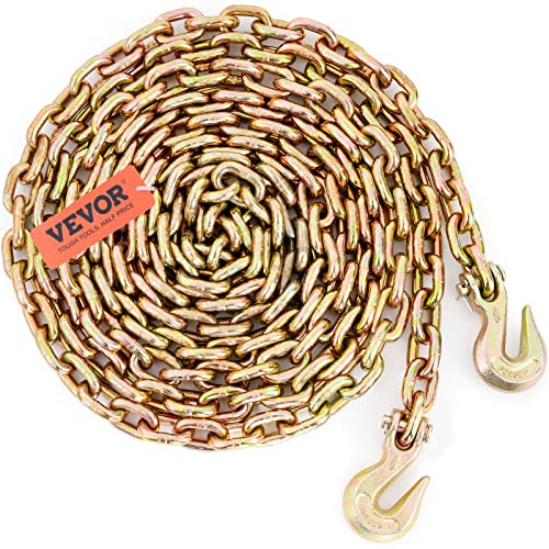 VEVOR Abschleppkette 9,53 mm x 6 m Rückekette 3220 kg Tragfähigkeit G80 Transport Binderkette Stahl Forstkette Stahlkette robuste Kette zum Heben, Laden, Abschleppen und Festbinden usw.