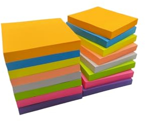 DEKERE Super Sticky Notizen 16 Notizbücher 76x76mm，8 Farben 100 Blatt pro Block，Sticky Notes Super Haftnotizen für Notizen und Aufgabenlisten