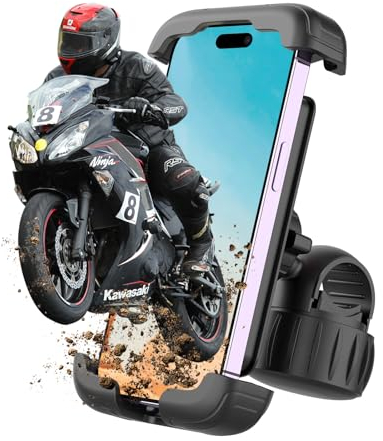 Moman Porta Cellulare Bici, PML1 Porta Telefono Moto 360°Rotabile Antivibrazione Supporto Bicicletta Compatibile con iPhone Samsung 4.7''-6.8 Smartphone, Cellulare-Bici-Telefono-Moto