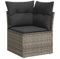 vidaXL Garten Ecksofa mit Kissen, Outdoor Sofa mit abnehmbarem waschbarem Bezug, Gartensofa mit Staufach unter Sitzfläche, Gartencouch Gartenmöbel, Grau Poly Rattan