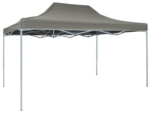 Tidyard Tente Pliable Escamotable 3 x 4,5 m Anthracite Tonnelle de Jardin, Gazebo Pavillon de Extérieur, Belvédère pour Camping, Festival, Fête, Marriage, BBQ, Terrasse, Plage