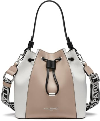 KARL LAGERFELD Paris Women's Handbags Bucket, Shell/White, One Size
