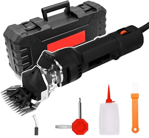 PPLDABNK Tijeras De Lana Eléctricas Portátiles De 690 W Con Control De 6 Velocidades. Incluye Cepillo De Limpieza, Destornillador Y Caja De Almacenamiento.,Black