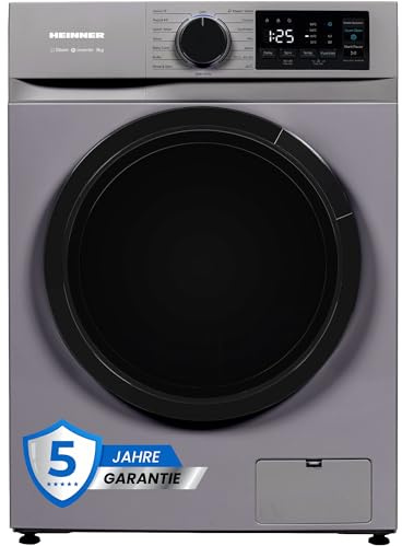 HEINNER HWM-M914IVNSA+++ Waschmaschine, 9 kg, bürstenloser Motor, 15 Waschprogramme, 72 dB Geräuschpegel, LED-Anzeige, 1400 U/min, Energieklasse A+++, 5 Year Warranty (Anthrazit, 9 KG)