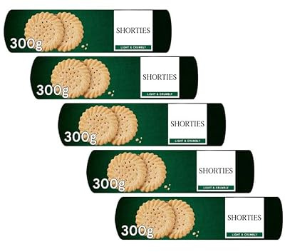 Shorties Light & Crumbly Biscuits, Vegetarian, 300g, Pack of 5