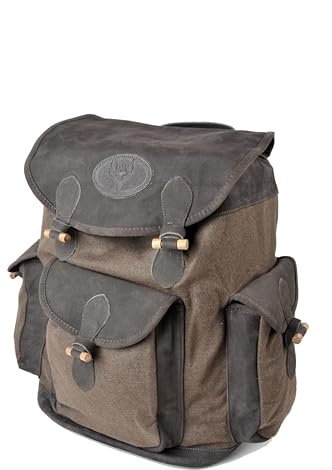 DJV Sac à dos de chasse avec fond de cerf – Sac à dos Loden pour siège et | Coussin de siège amovible, silencieux, robuste, de nombreux compartiments, sac à dos d'extérieur