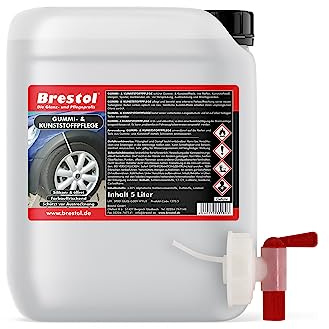 Brestol Goma de & Plástico Cuidado silikonfrei 5 litros con grifo 51 mm (1370.5 a) – de goma Cuidado plástico Neumáticos Cuidado Goma Alfombrillas Alerón Tapacubos plástico Piezas – Original
