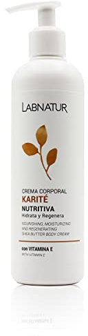 Labnatur Crema Corporal Karité - Con Aloe Vera y Alantoína - Hidratante, Reafirmante y Nutritiva - Para Piel Seca y Deshidratada - Natural y Vegana - Fabricada en España - 300 ml