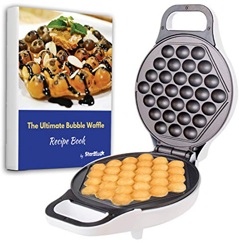 Hong Kong Egg Waffle Maker by StarBlue with BONUS recipe e-book - Make Hong Kong Style Bubble Egg Waffle in 5 minutes AC 120V, 60Hz 760W