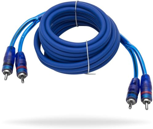 InstallGear 2-Pack of 20 ft RCA Audio Cable 2 Male to 2 Male High-Performance Splitter with Shielded Design for Low-Interference Audio Signal