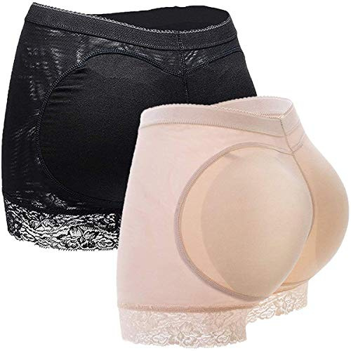 DODOING 2 Pack Fake Butt Lifter Pants Hip Enhancer Pads Underwear Shapewear Control Padded Panties Boyshorts for Women