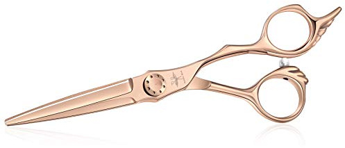 6 Inch Hair Cutting Scissors Professional Salon Barber Shears Trimming Hairdressing Haircut Scissors for Man, Women, Adults Japanese Stainless Steel Wing-Shaped Engraving Handle Bronze
