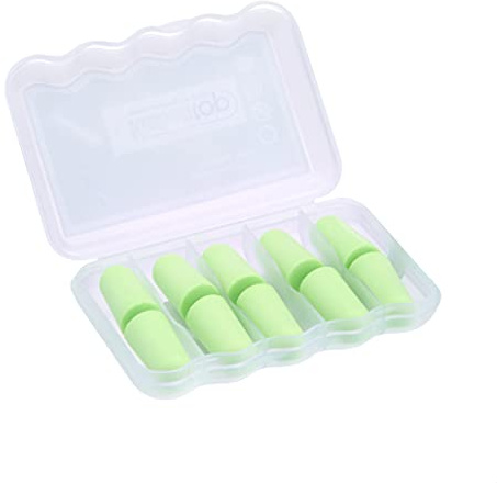 Kinbontop - 5 pares de tapones de espuma suave para los oídos, SNR de 35 dB, reducción del ruido, protección auditiva, color verde