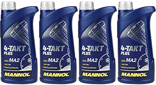 QR-Parts Set 85463780 MN7202-1 4x1 Liter Original MANNOL Motoröl 4-Takt Plus 10W-40 Motorradöl Bike Oil