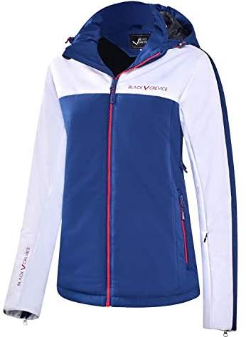 Black Crevice Damen Skijacke, 10.000mm Wassersäule, atmungsaktiv, blau/weiß, 46